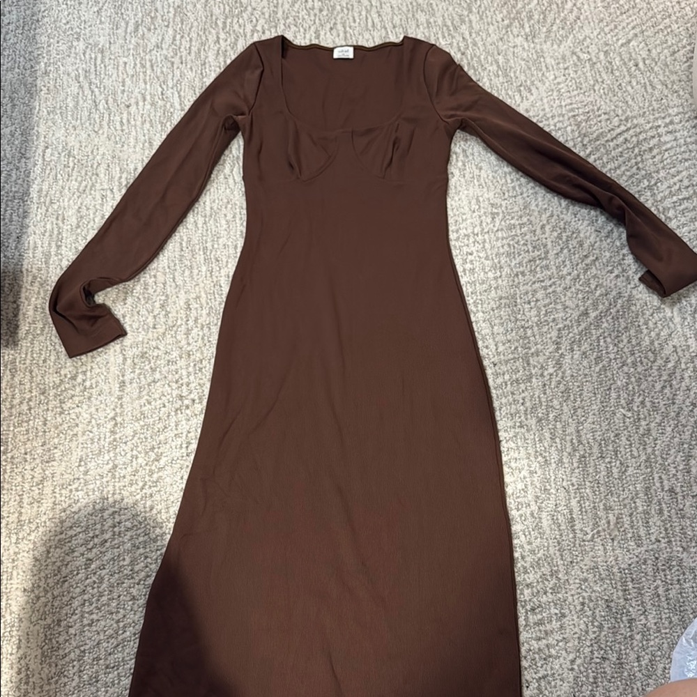 Aritzia brown bodycon dress